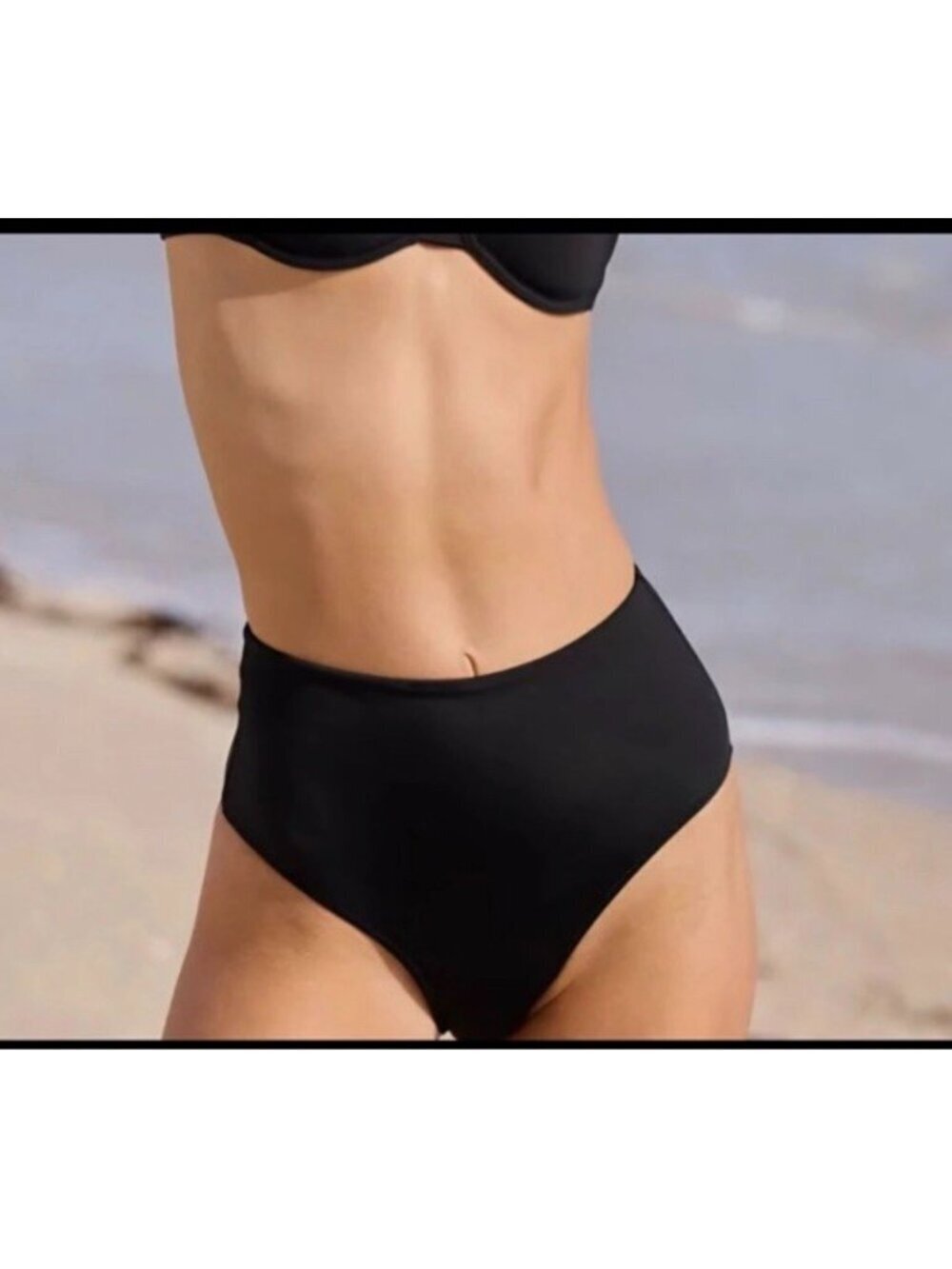 NWT Aerie Black High Cut Cheeky Bikini Bottom - Size: Extra Small